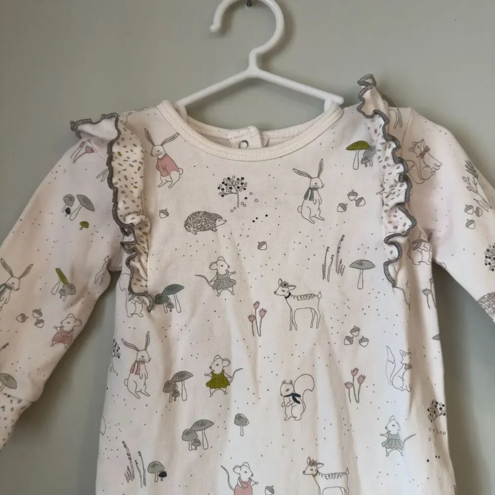 Pehr Organic Baby Girls' Ruffle Romper - Size 3-6M